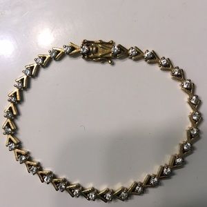 6.5” gold tone simulated diamond tennis bracelet